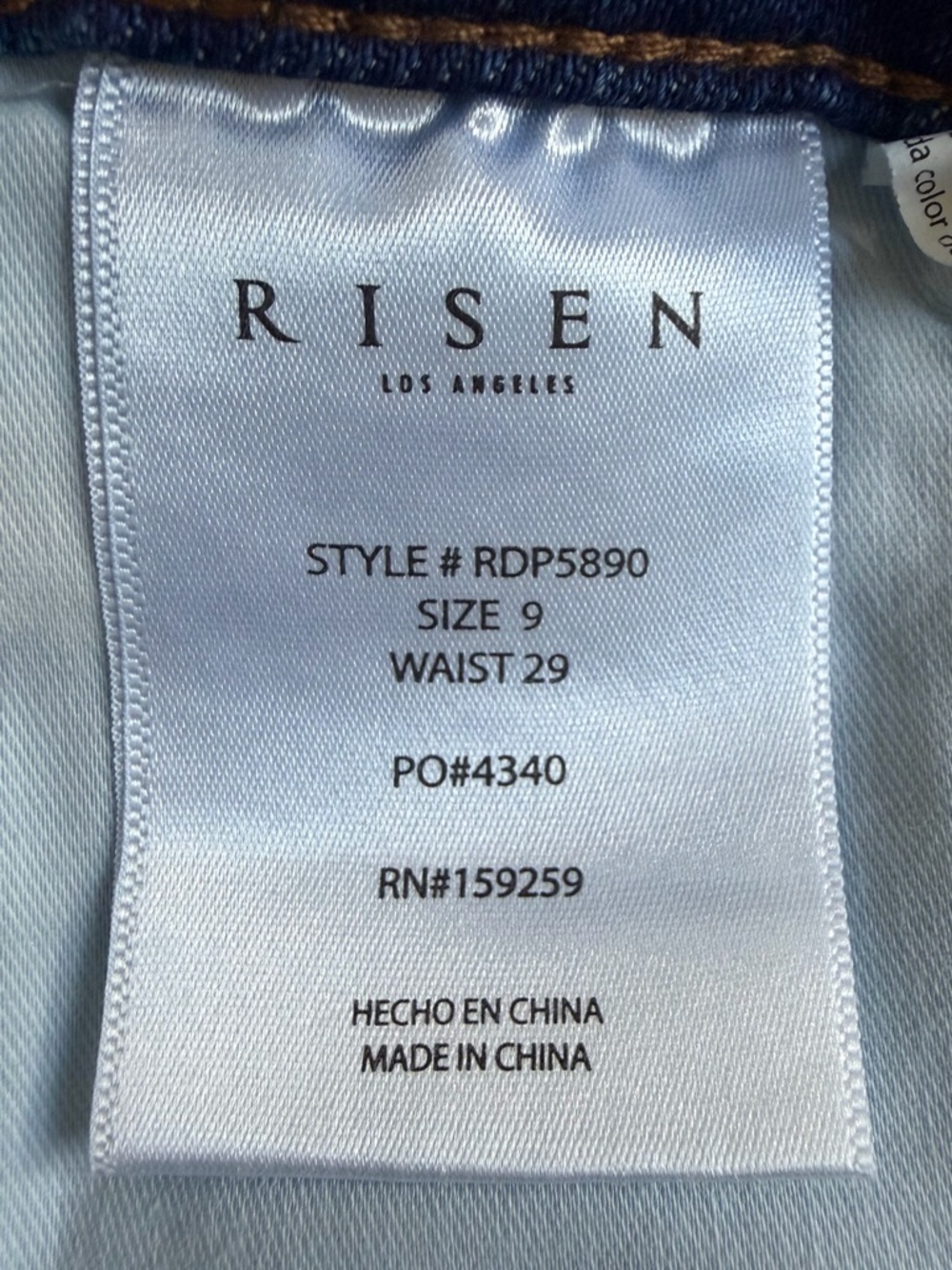 Risen Jeans Distressed High Rise Tummy Control Wide Leg Jeans Size 9/29 RDP5890 - Picture 10 of 11